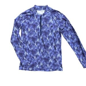 Born Outdoor Pullover Women Medium Purple Ikat 1/4 Zip Performance Excellent